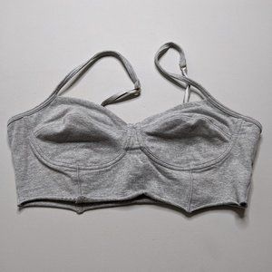 Grey Gray Basic Crop Bralette (S) VS
